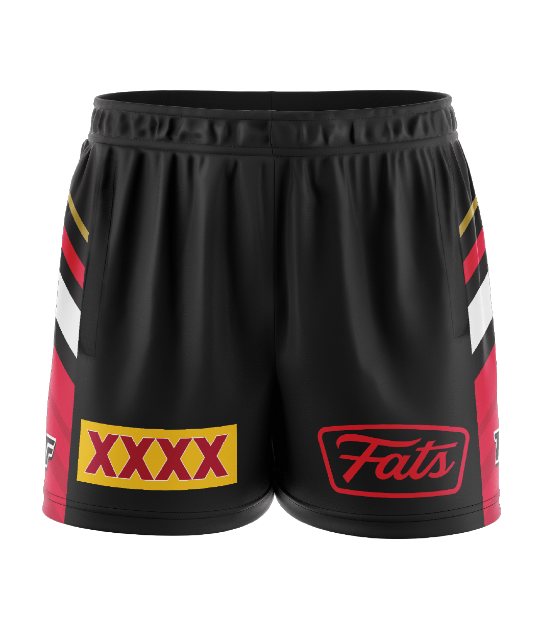 FINS- FOOTY SHORTS- WITH ZIP SIDE POCKETS