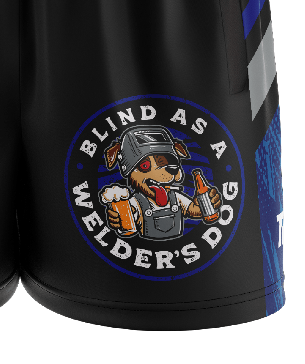 WELDER'S DOG- FOOTY SHORTS- WITH ZIP SIDE POCKETS