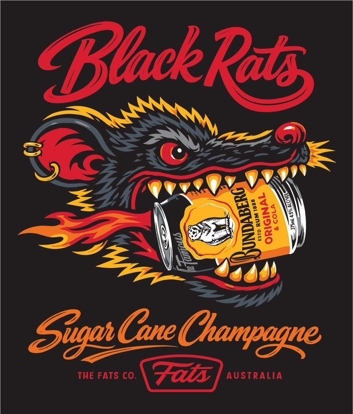 BLACK RATS V2- SINGLET- BLACK