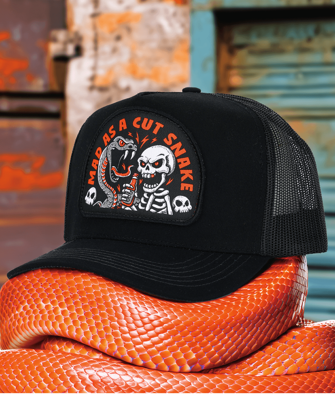CUT SNAKE (ALL BLACK)- HIGH PROFILE TRUCKER
