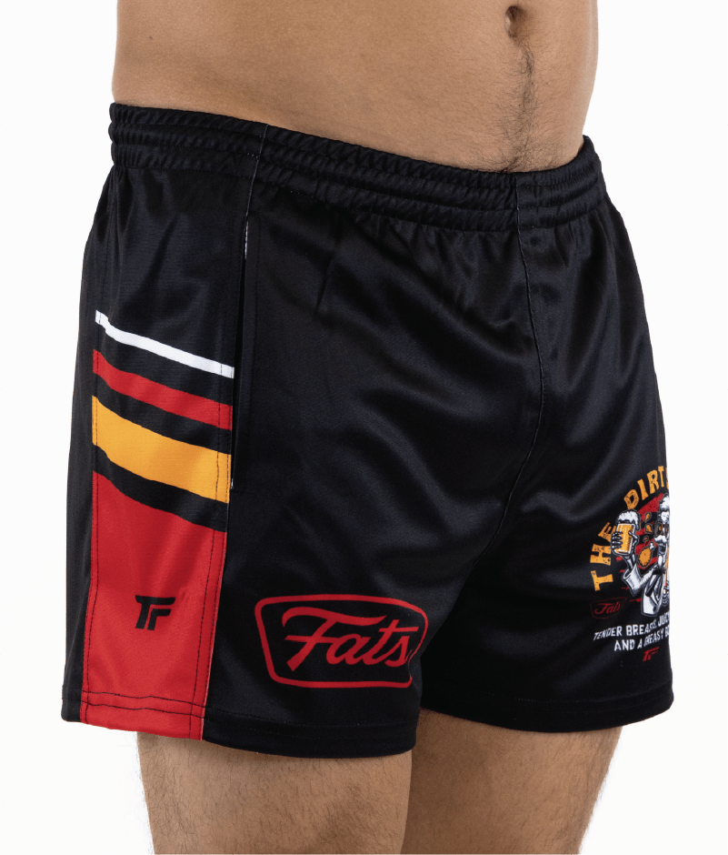 DIRTY BIRD- FOOTY SHORTS (WITH ZIP SIDE POCKETS)