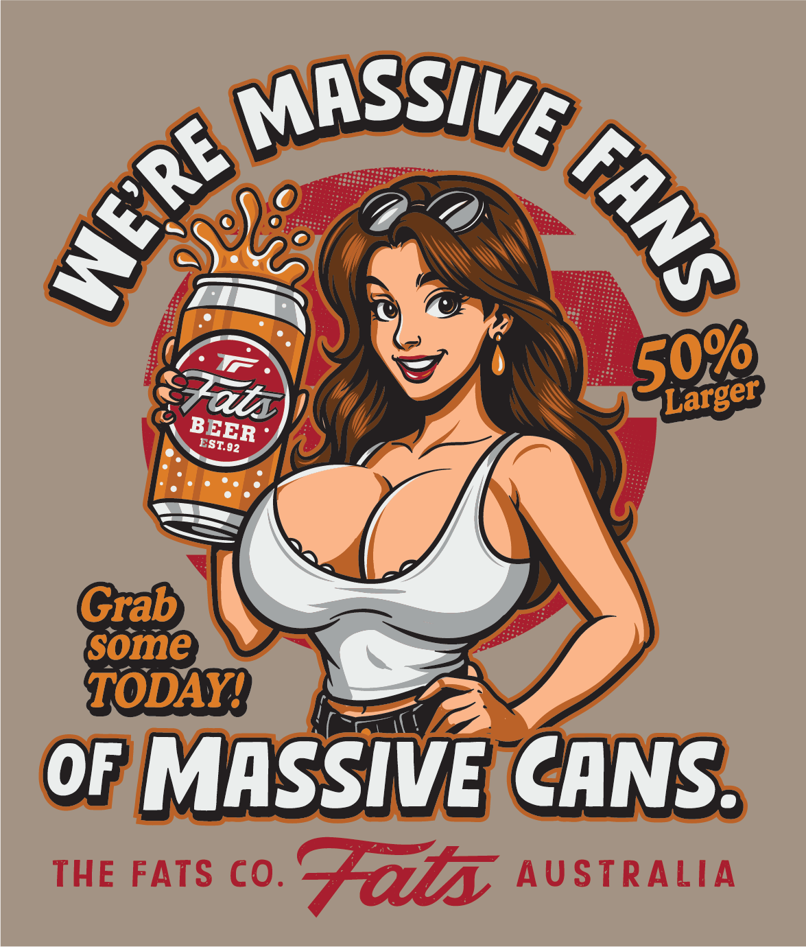 MASSIVE FANS- TEE- (SANDSTONE)