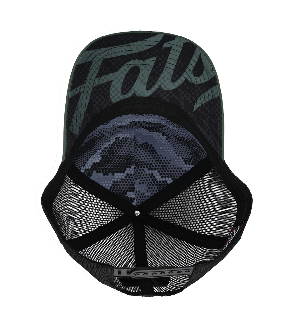 SHOOTER (OLIVE/BLACK)- TRUCKER CAP- MID PROFILE
