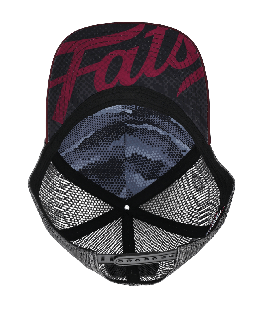 SHOOTER (NAVY/MAROON)- TRUCKER CAP- MID PROFILE