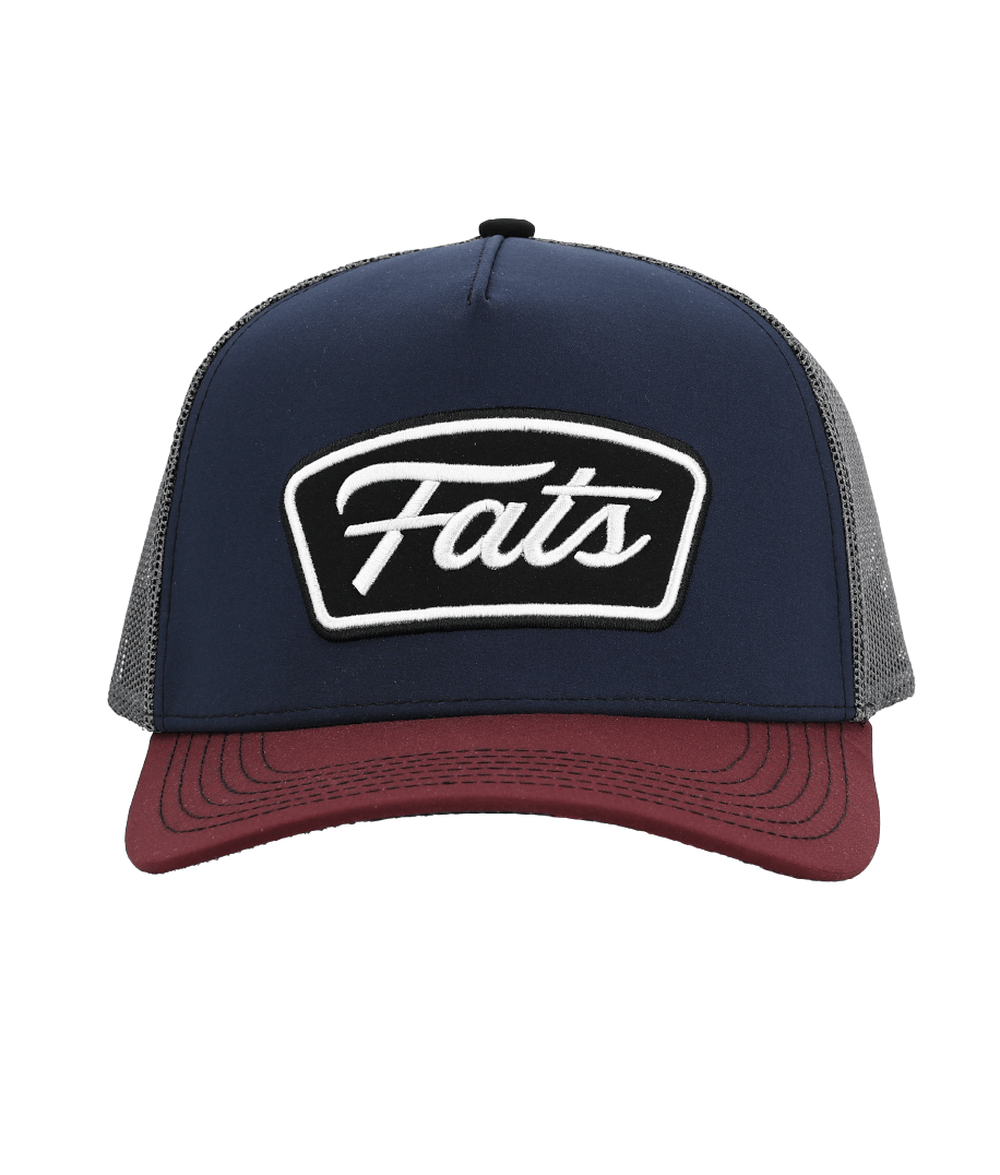 SHOOTER (NAVY/MAROON)- TRUCKER CAP- MID PROFILE