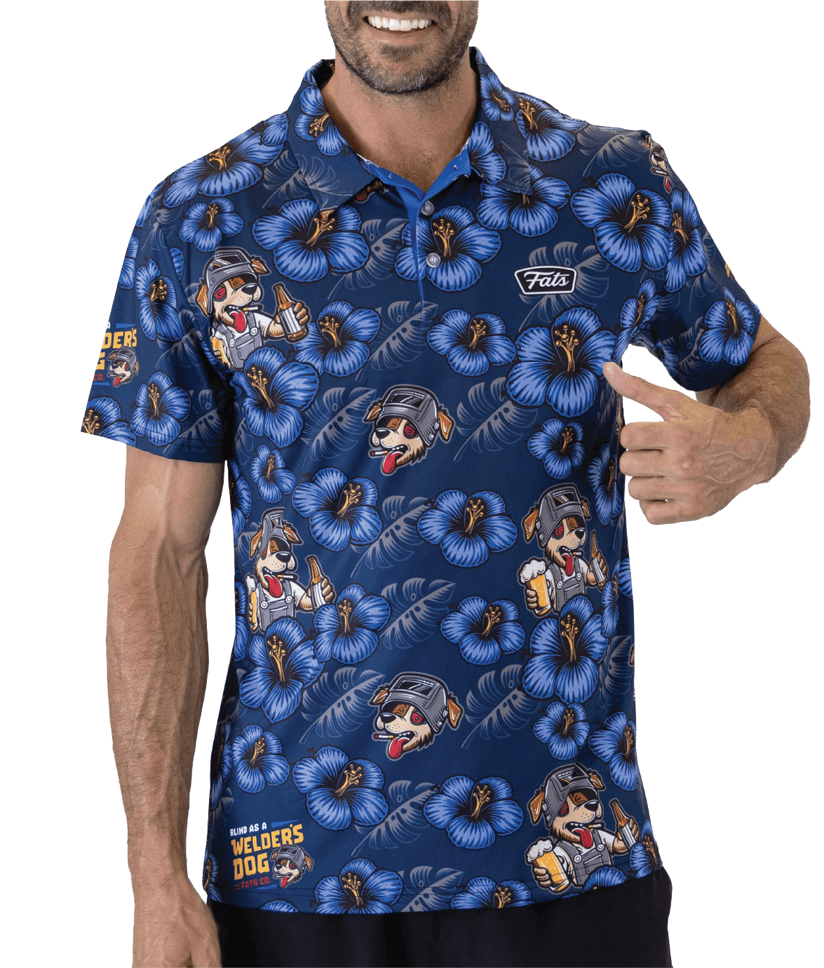 WELDER'S DOG- GOLF POLO (BLUE)
