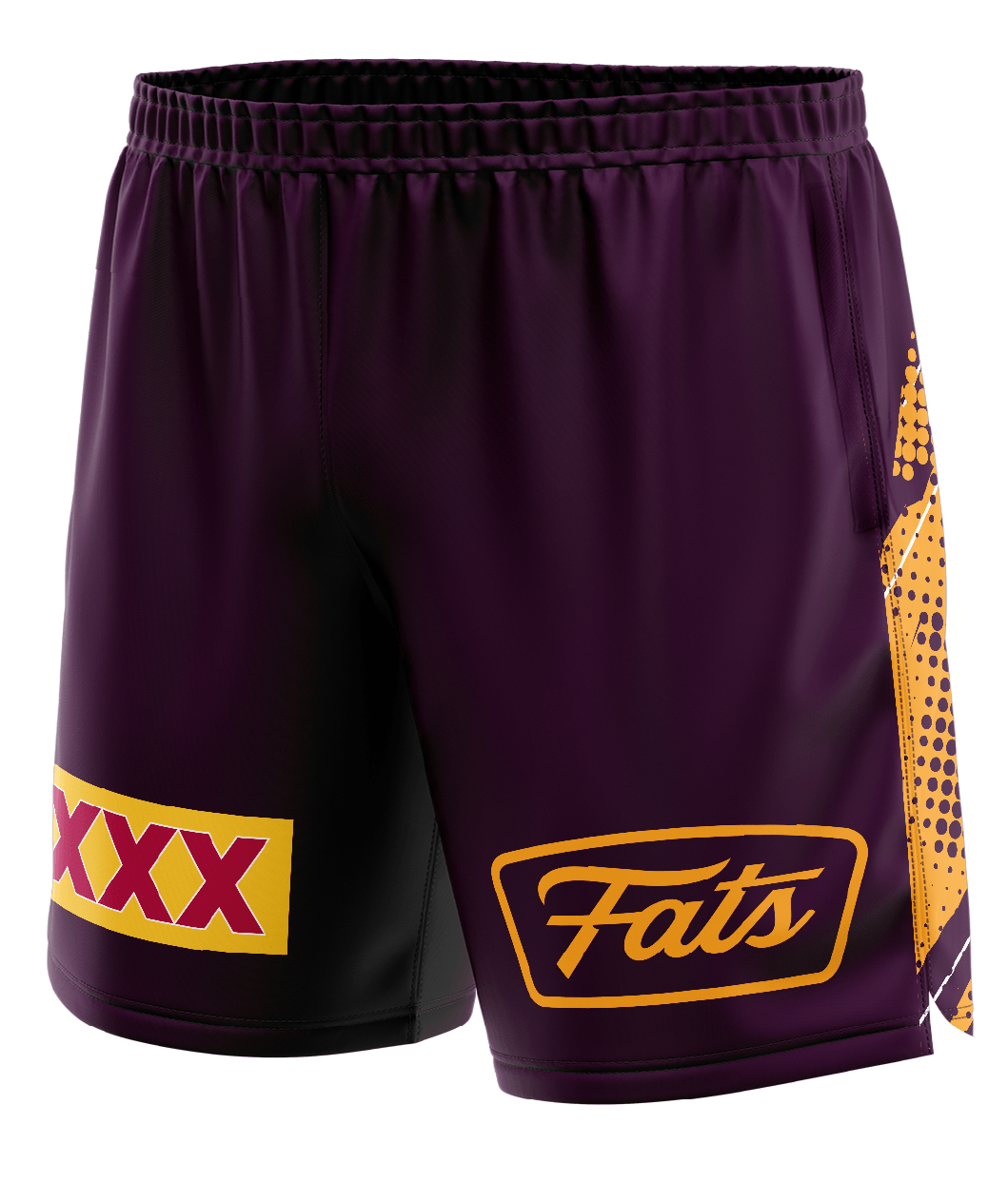 BANGER- SHORTS (MAROON/GOLD)