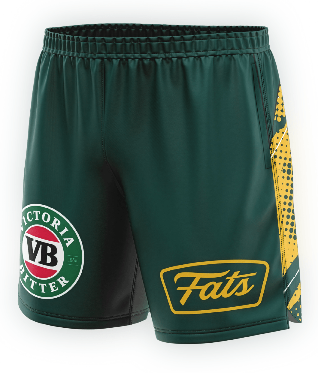 BANGER- SHORTS (GREEN/GOLD)