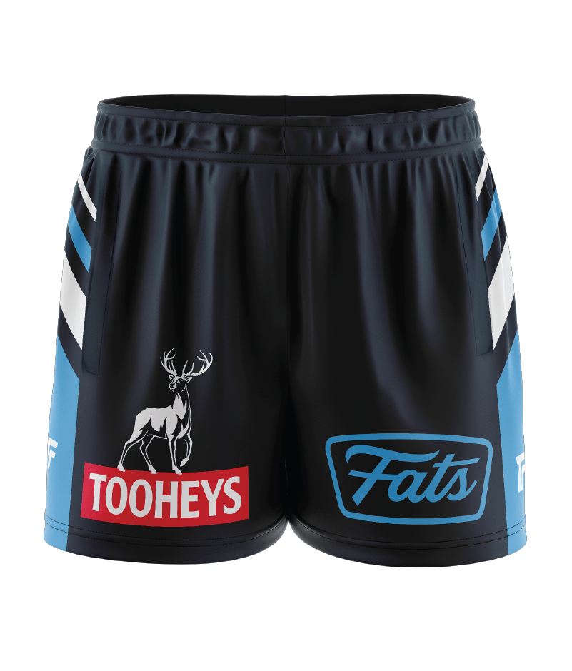 BLUEY- FOOTY SHORTS- WITH ZIP SIDE POCKETS