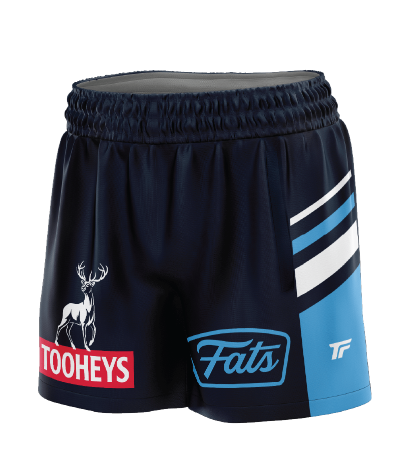 BLUEY- FOOTY SHORTS- WITH ZIP SIDE POCKETS