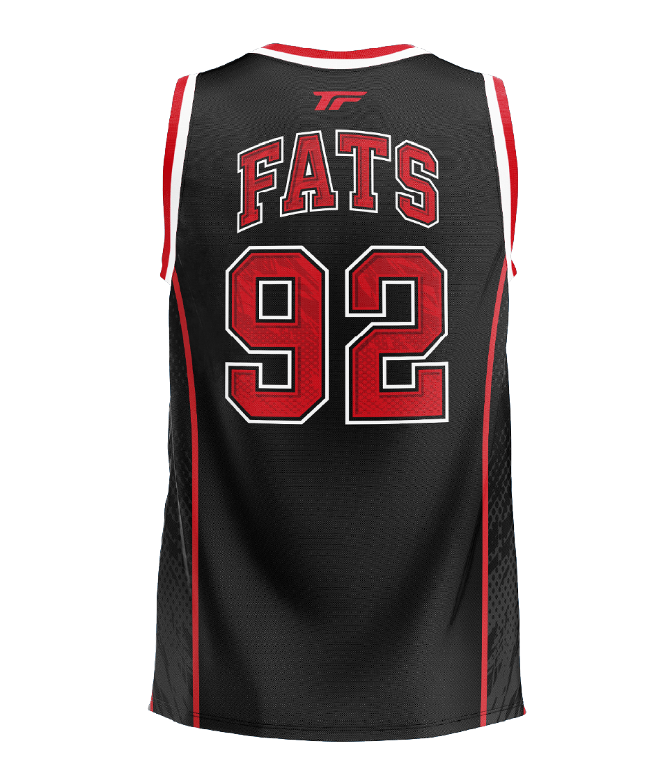 BULLS- BASKETBALL SINGLET- BLACK/RED