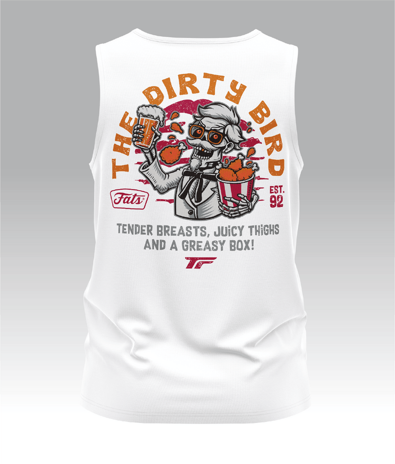 DIRTY BIRD- SINGLET- WHITE