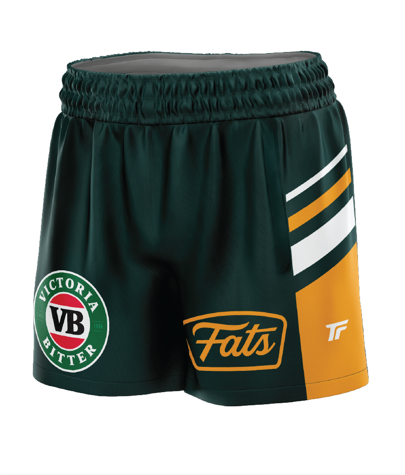 STRAYA- FOOTY SHORTS- WITH ZIP SIDE POCKETS