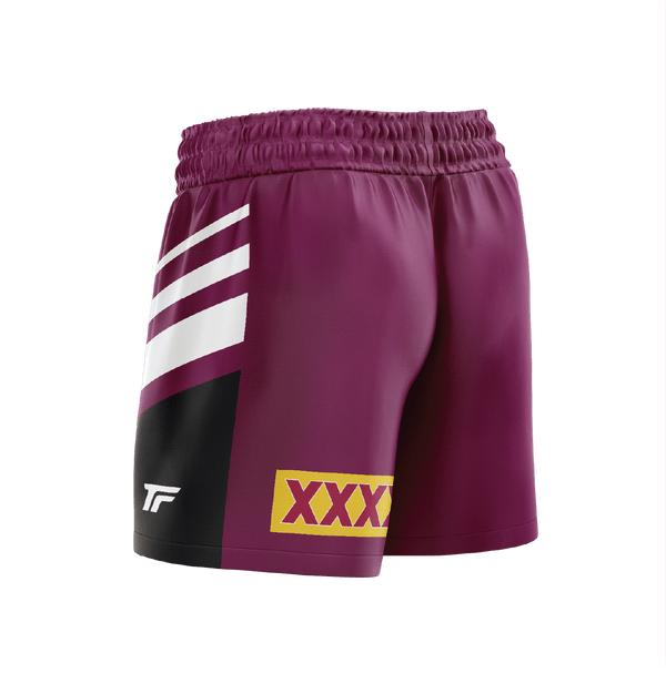 UP NORTH- FOOTY SHORTS- WITH ZIP SIDE POCKETS