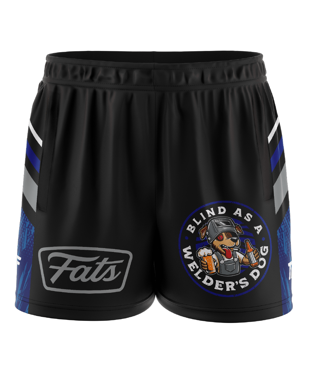 WELDER'S DOG- FOOTY SHORTS- WITH ZIP SIDE POCKETS
