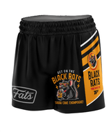 BLACK RATS- FOOTY SHORTS- WITH ZIP SIDE POCKETS