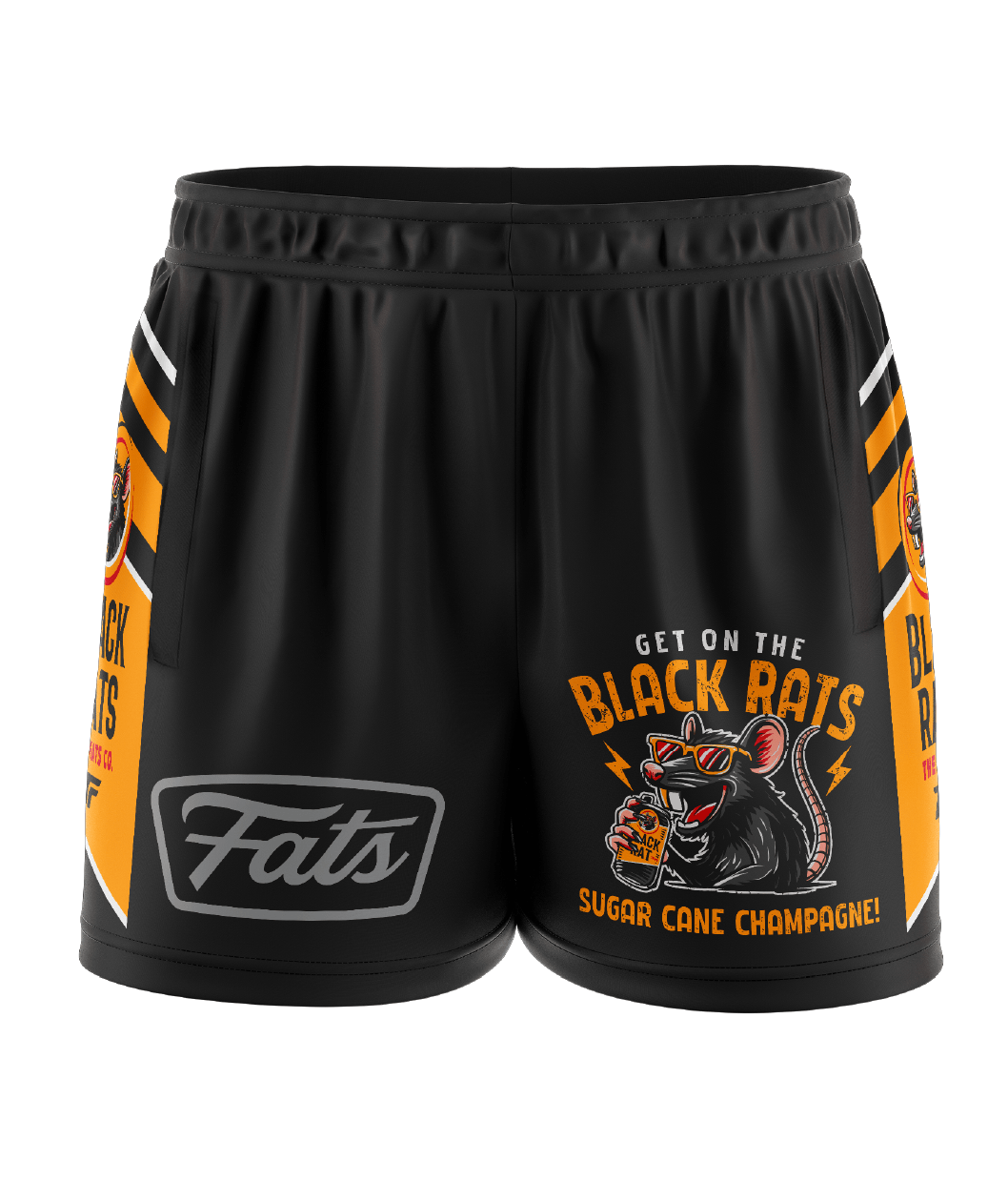 BLACK RATS- FOOTY SHORTS- WITH ZIP SIDE POCKETS