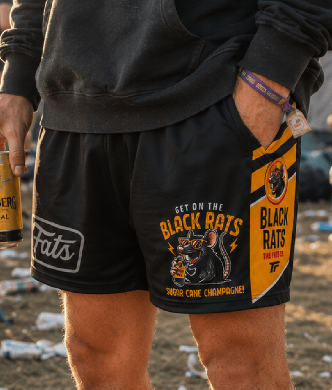 BLACK RATS- FOOTY SHORTS
