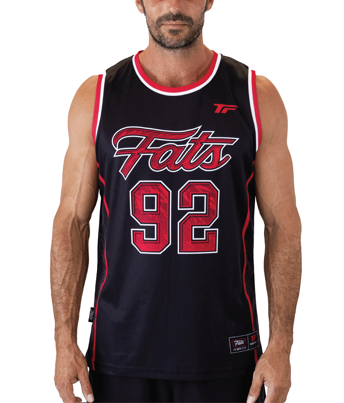 BULLS- BASKETBALL SINGLET- BLACK/RED