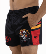 DIRTY BIRD- FOOTY SHORTS (WITH ZIP SIDE POCKETS)