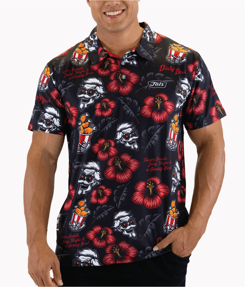 DIRTY BIRD- GOLF POLO (BLACK)
