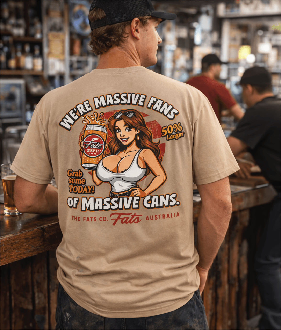 MASSIVE FANS- TEE- (SANDSTONE)