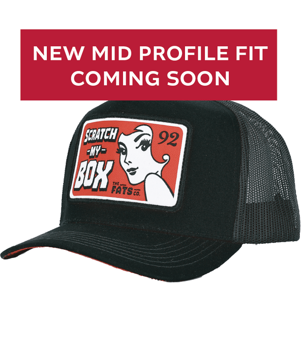 SCRATCH MY BOX (ALL BLACK)- TRUCKER CAP- MID PROFILE
