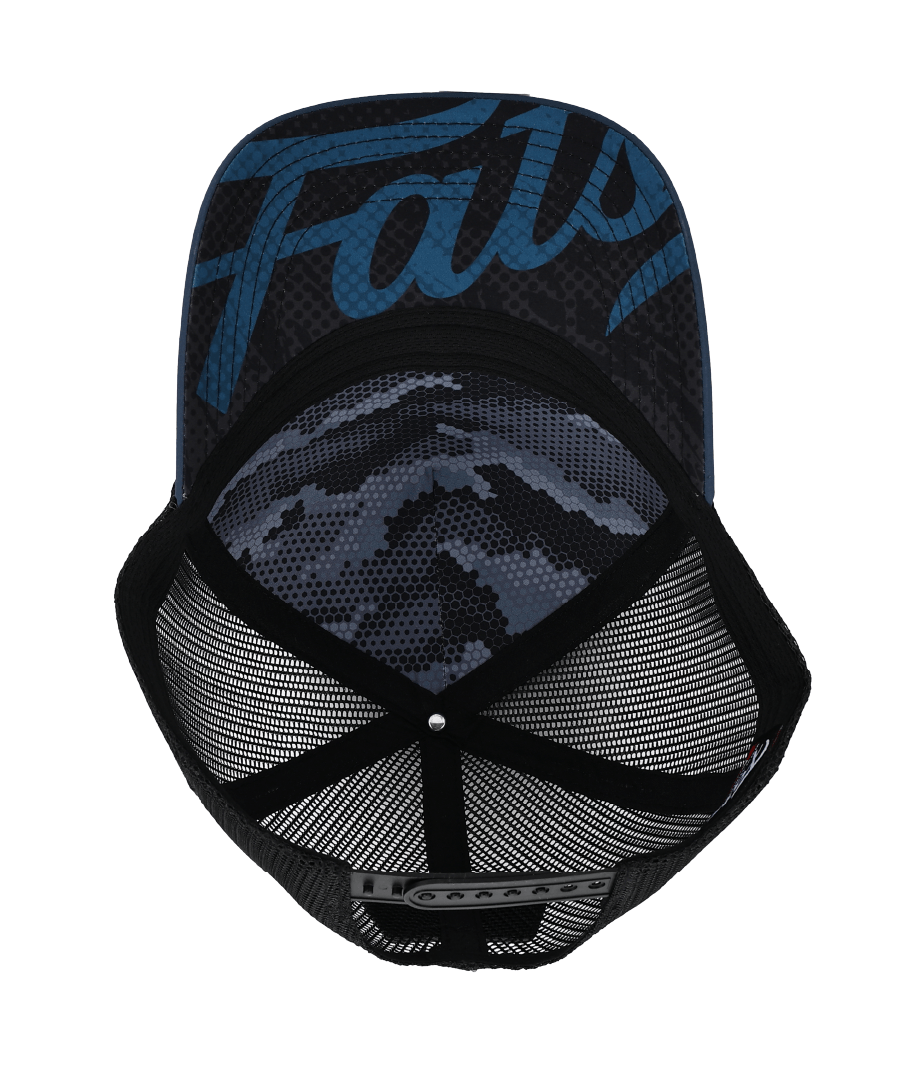 SHOOTER (INDIGO/BLACK)- TRUCKER CAP- MID PROFILE