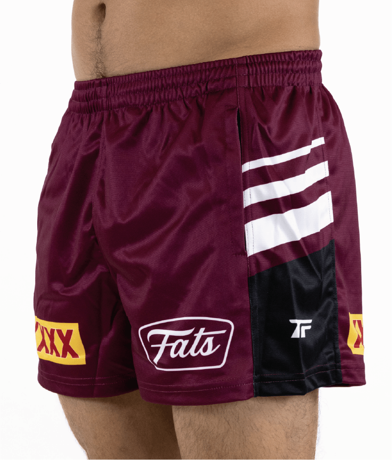 UP NORTH- FOOTY SHORTS- WITH ZIP SIDE POCKETS